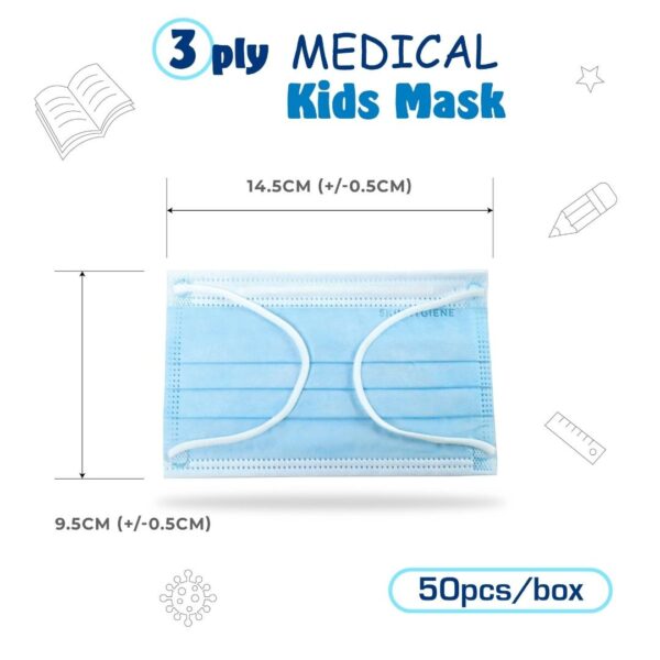 Skin Hygiene Kids Medical 3ply Mask - Blue - Image 4