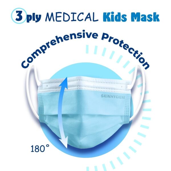 Skin Hygiene Kids Medical 3ply Mask - Blue - Image 6