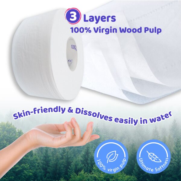 Wippie 【620g】3ply Jumbo Toilet Roll Tissue - Image 4
