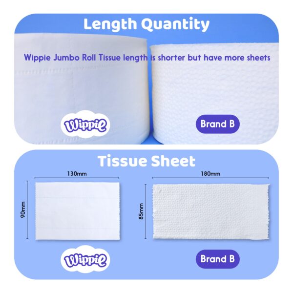 Wippie 【620g】3ply Jumbo Toilet Roll Tissue - Image 5
