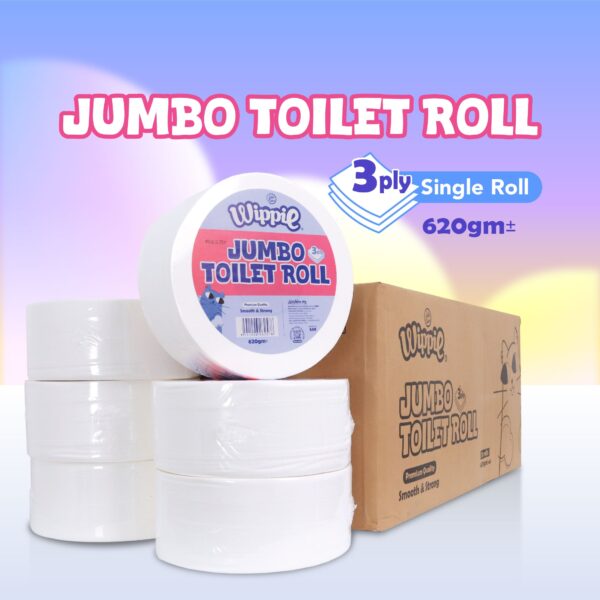 Wippie 【620g】3ply Jumbo Toilet Roll Tissue - Image 12