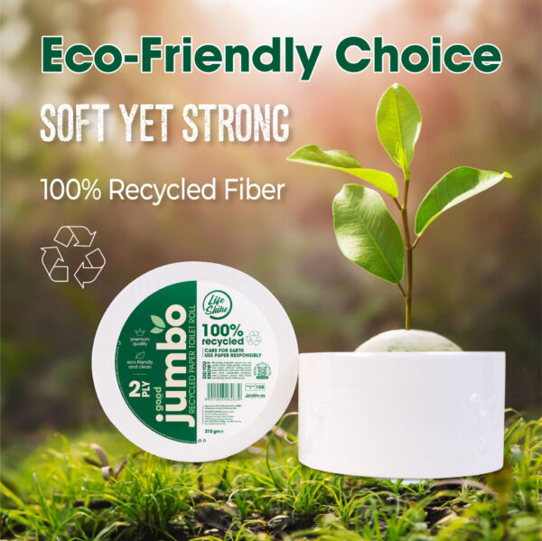 Lifeshine【310g】2ply Recycled Jumbo Toilet Roll Tissue - Image 4