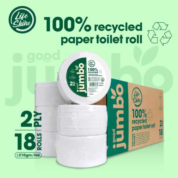 Lifeshine【310g】2ply Recycled Jumbo Toilet Roll Tissue - Image 2