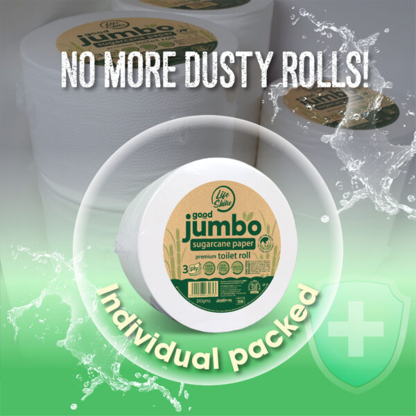 Lifeshine【310g】3ply Sugarcane Jumbo Toilet Roll Tissue - Image 5