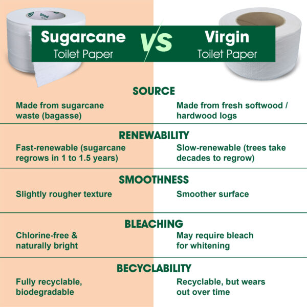 Lifeshine【310g】3ply Sugarcane Jumbo Toilet Roll Tissue - Image 8