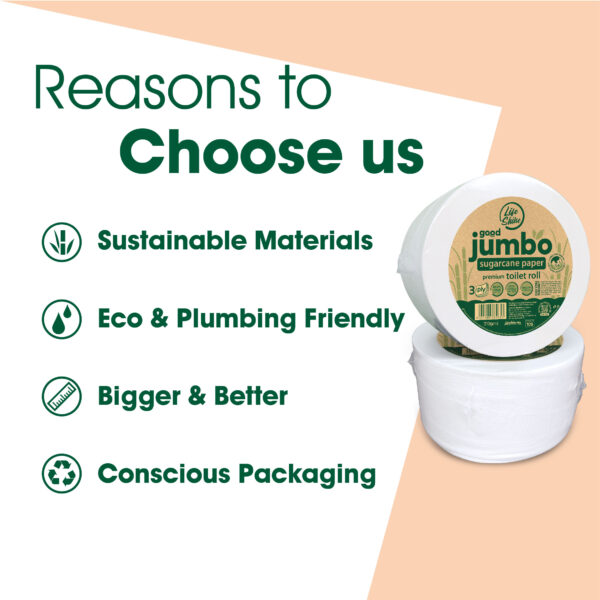 Lifeshine【310g】3ply Sugarcane Jumbo Toilet Roll Tissue - Image 9