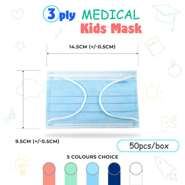 Skin Hygiene Medical Kids Mask- 5 Color - Image 3