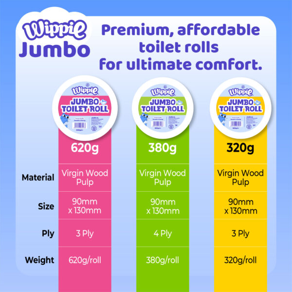 Wippie 【380g】4ply Jumbo Toilet Roll Tissue - Image 5