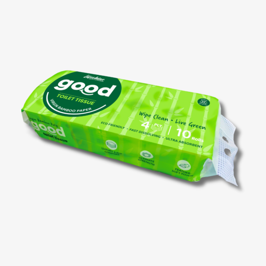 Lifeshine Good Supreme Toilet Roll 120g | 4-Ply Bamboo | Soft & Strong – 10 Rolls