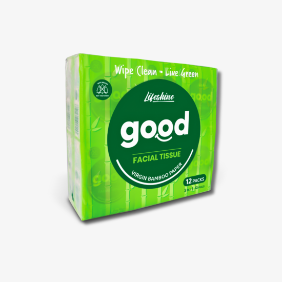 Lifeshine Good Everyday Pocket Tissue XL | 3-Ply Bamboo – 12 Packs