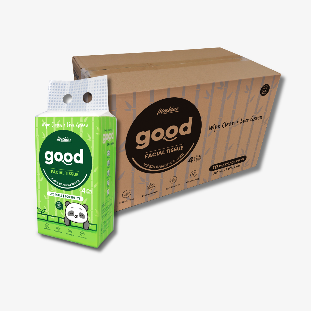 Lifeshine Good 3D Soft Facial Tissue S | 4-Ply Bamboo – 10 Packs