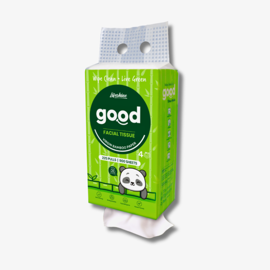 Lifeshine Good 3D Soft Facial Tissue S | 4-Ply Bamboo – 225 Pulls