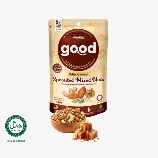 GOOD Sprouted Mixed Nuts Salted Caramel 140g | Kacang Campur Karamel Masin | Healthy Sweet Snack Malaysia