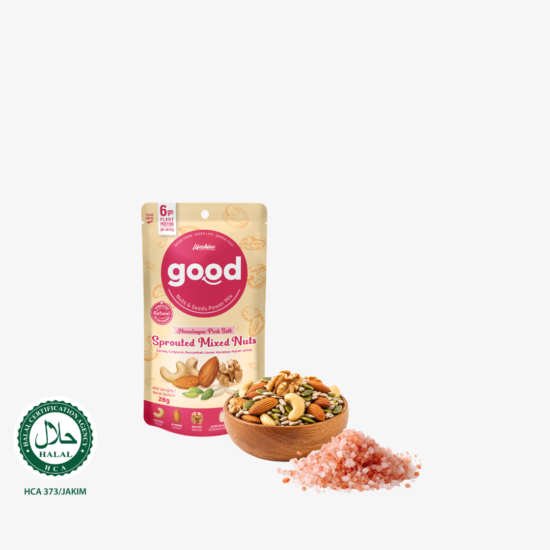 Lifeshine GOOD Sprouted Mixed Nuts Himalayan Pink Salt 28g | High Protein Healthy Snack
